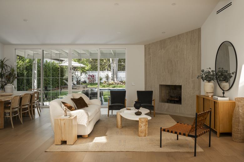 Living room with fireplace